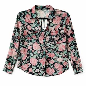 Lovers + Friends Sheer Floral Blouse Ethereal Whimsigoth Romantic Small Like New
